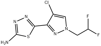 5-[4-chloro-1-(2,2-difluoroethyl)-1H-pyrazol-3-yl]-1,3,4-thiadiazol-2-amine Structure