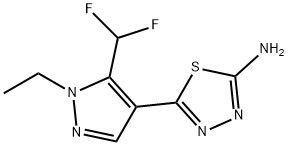 5-[5-(difluoromethyl)-1-ethyl-1H-pyrazol-4-yl]-1,3,4-thiadiazol-2-amine Structure