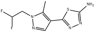 5-[1-(2,2-difluoroethyl)-5-methyl-1H-pyrazol-4-yl]-1,3,4-thiadiazol-2-amine Structure