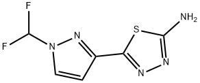 5-[1-(difluoromethyl)-1H-pyrazol-3-yl]-1,3,4-thiadiazol-2-amine Structure