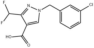 1-(3-chlorobenzyl)-3-(difluoromethyl)-1H-pyrazole-4-carboxylic acid Structure