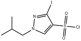 3-iodo-1-isobutyl-1H-pyrazole-4-sulfonyl chloride Structure