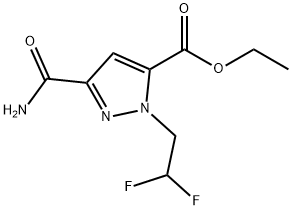 ethyl 3-(aminocarbonyl)-1-(2,2-difluoroethyl)-1H-pyrazole-5-carboxylate Structure