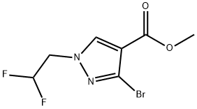 methyl 3-bromo-1-(2,2-difluoroethyl)-1H-pyrazole-4-carboxylate Structure