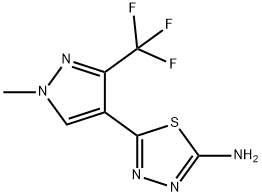 5-[1-methyl-3-(trifluoromethyl)-1H-pyrazol-4-yl]-1,3,4-thiadiazol-2-amine Structure