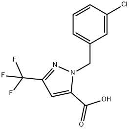 1-(3-chlorobenzyl)-3-(trifluoromethyl)-1H-pyrazole-5-carboxylic acid Structure