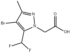 4-bromo-5-(difluoromethyl)-3-methyl-1H-pyrazol-1-yl]acetic acid 구조식 이미지