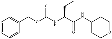 Carbamic acid, N-[(1S)-1-[[(tetrahydro-2H-pyran-4-yl)amino]carbonyl]propyl]-, phenylmethyl ester Structure