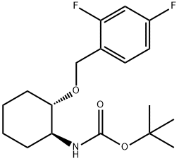 Carbamic acid, N-[(1S,2S)-2-[(2,4-difluorophenyl)methoxy]cyclohexyl]-, 1,1-dimethylethyl ester Structure