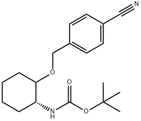 Carbamic acid, N-[(1R)-2-[(4-cyanophenyl)methoxy]cyclohexyl]-, 1,1-dimethylethyl ester Structure