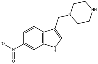 1H-Indole, 6-nitro-3-(1-piperazinylmethyl)- Structure