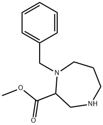 1H-1,4-Diazepine-2-carboxylic acid, hexahydro-1-(phenylmethyl)-, methyl ester 구조식 이미지
