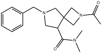 2,6-Diazaspiro[3.4]octane-8-carboxamide, 2-acetyl-N,N-dimethyl-6-(phenylmethyl)- Structure