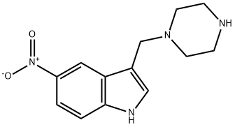 1H-Indole, 5-nitro-3-(1-piperazinylmethyl)- Structure