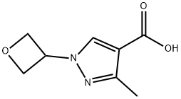 1H-Pyrazole-4-carboxylic acid, 3-methyl-1-(3-oxetanyl)- Structure