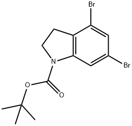 1H-Indole-1-carboxylic acid, 4,6-dibromo-2,3-dihydro-, 1,1-dimethylethyl ester Structure