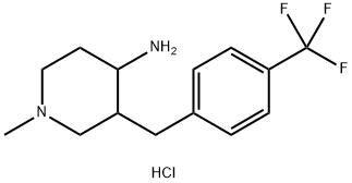 1-Methyl-3-(4-(trifluoromethyl)benzyl)piperidin-4-amine hydrochloride Structure