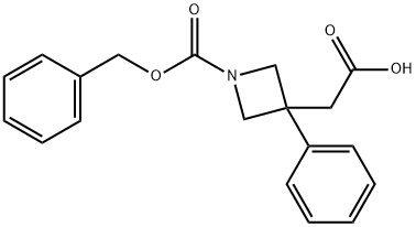 3-Azetidineacetic acid, 3-phenyl-1-[(phenylmethoxy)carbonyl]- 구조식 이미지