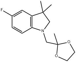 1H-Indole, 5-fluoro-2,3-dihydro-3,3-dimethyl-1-[(2-methyl-1,3-dioxolan-2-yl)methyl]- Structure