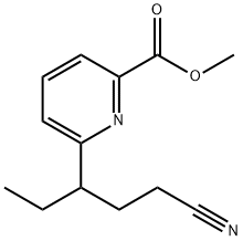 2-Pyridinecarboxylic acid, 6-(3-cyano-1-ethylpropyl)-, methyl ester Structure