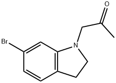 2-Propanone, 1-(6-bromo-2,3-dihydro-1H-indol-1-yl)- 구조식 이미지