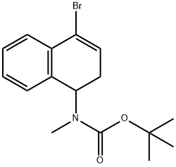 Carbamic acid, N-(4-bromo-1,2-dihydro-1-naphthalenyl)-N-methyl-, 1,1-dimethylethyl ester Structure