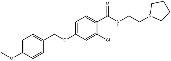 Benzamide, 2-chloro-4-[(4-methoxyphenyl)methoxy]-N-[2-(1-pyrrolidinyl)ethyl]- Structure