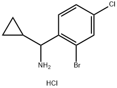 (2-Bromo-4-chlorophenyl)(cyclopropyl)methanamine hydrochloride 구조식 이미지