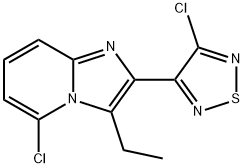 Imidazo[1,2-a]pyridine, 5-chloro-2-(4-chloro-1,2,5-thiadiazol-3-yl)-3-ethyl- Structure