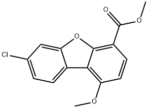 4-Dibenzofurancarboxylic acid, 7-chloro-1-methoxy-, methyl ester Structure