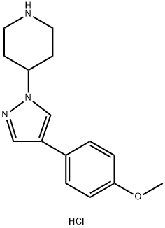 4-(4-(4-Methoxyphenyl)-1H-pyrazol-1-yl)piperidine hydrochloride 구조식 이미지