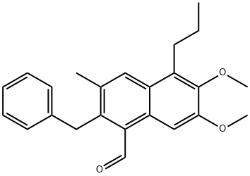 1-Naphthalenecarboxaldehyde, 6,7-dimethoxy-3-methyl-2-(phenylmethyl)-5-propyl- Structure