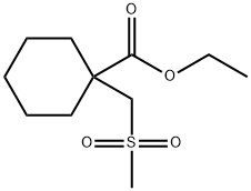 Cyclohexanecarboxylic acid, 1-[(methylsulfonyl)methyl]-, ethyl ester Structure