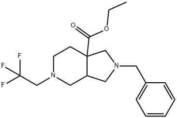 7aH-Pyrrolo[3,4-c]pyridine-7a-carboxylic acid, octahydro-2-(phenylmethyl)-5-(2,2,2-trifluoroethyl)-, ethyl ester Structure