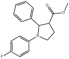 3-Pyrrolidinecarboxylic acid, 1-(4-fluorophenyl)-2-phenyl-, methyl ester Structure