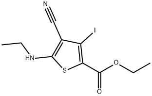 2-Thiophenecarboxylic acid, 4-cyano-5-(ethylamino)-3-iodo-, ethyl ester Structure