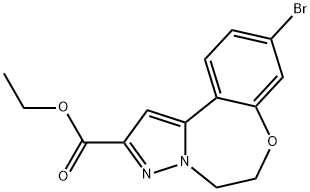 Pyrazolo[1,5-d][1,4]benzoxazepine-2-carboxylic acid, 9-bromo-5,6-dihydro-, ethyl ester Structure