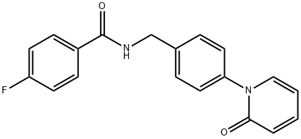 Benzamide, 4-fluoro-N-[[4-(2-oxo-1(2H)-pyridinyl)phenyl]methyl]- Structure