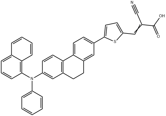 2-Propenoic acid, 2-cyano-3-[5-[9,10-dihydro-7-(1-naphthalenylphenylamino)-2-phenanthrenyl]-2-thienyl]- Structure