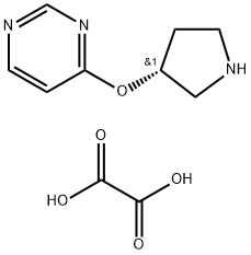 Pyrimidine, 4-[(3R)-3-pyrrolidinyloxy]-, ethanedioate (1:1) Structure