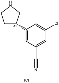 Benzonitrile, 3-chloro-5-(3S)-3-pyrrolidinyl-, hydrochloride (1:1) Structure