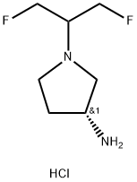 3-Pyrrolidinamine, 1-[2-fluoro-1-(fluoromethyl)ethyl]-, hydrochloride (1:2), (3R)- Structure