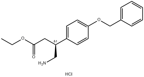 (S)-Ethyl 4-amino-3-(4-(benzyloxy)phenyl)butanoate hydrochloride 구조식 이미지