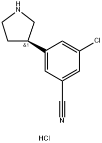 Benzonitrile, 3-chloro-5-(3R)-3-pyrrolidinyl-, hydrochloride (1:1) Structure