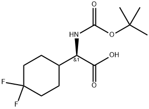 2-((tert-butoxycarbonyl)amino)-2-(4,4-difluorocyclohexyl)acetic acid compound with acetic acid (1:1) 구조식 이미지