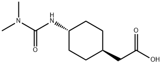 Cyclohexaneacetic acid, 4-[[(dimethylamino)carbonyl]amino]-, trans- Structure