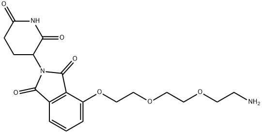 4-[2-[2-(2-aminoethoxy)ethoxy]ethoxy]-2-(2,6-dioxopiperidin-3-yl)isoindole-1,3-dione Structure