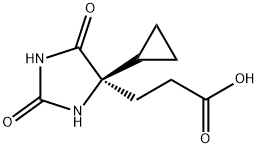 4-Imidazolidinepropanoic acid, 4-cyclopropyl-2,5-dioxo-, (4R)- Structure