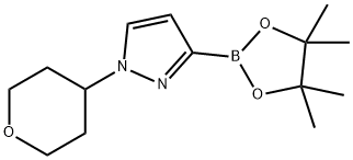 1H-Pyrazole, 1-(tetrahydro-2H-pyran-4-yl)-3-(4,4,5,5-tetramethyl-1,3,2-dioxaborolan-2-yl)- Structure