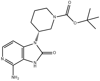 1-Piperidinecarboxylic acid, 3-(4-amino-2,3-dihydro-2-oxo-1H-imidazo[4,5-c]pyridin-1-yl)-, 1,1-dimethylethyl ester, (3R)- Structure